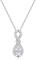 Women's Exquisite Sterling Silver Infinity Birthstone Necklace