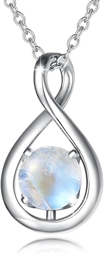 26 Women's Sterling Silver Infinity Birthstone Pendant Necklace – Exquisite Jewelry