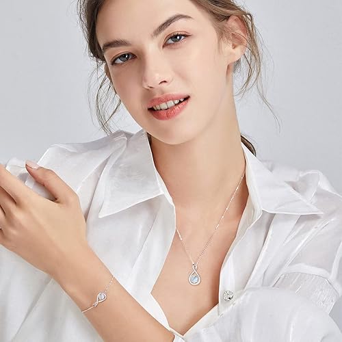 26 Women's Sterling Silver Infinity Birthstone Pendant Necklace – Exquisite Jewelry