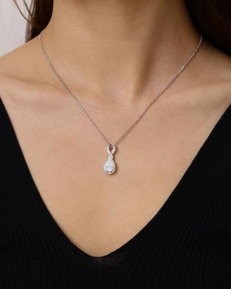 Women's Exquisite Sterling Silver Infinity Birthstone Necklace